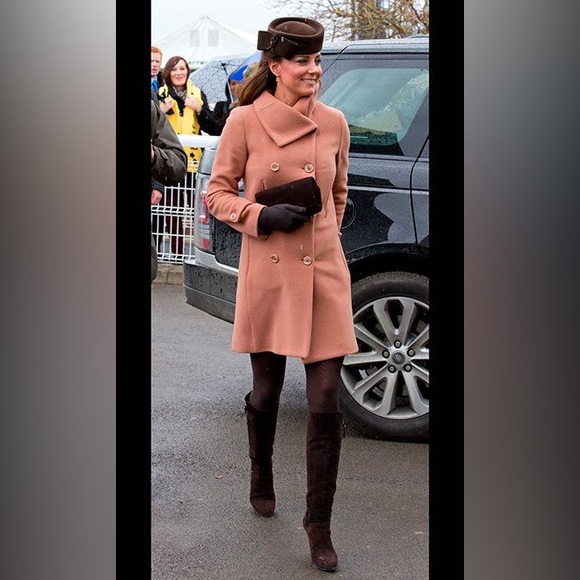 ASO Kate Middleton. Joseph London wool/cashmere coat in brown Size 4 - Picture 4 of 13